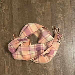 Plaid Pink and Orange Scarf